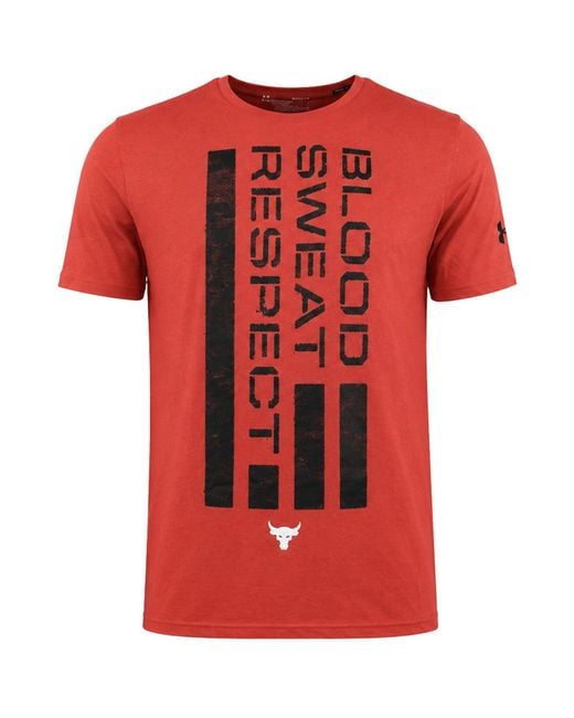 Under Armour Red X Project Rock Bsr Flag T-Shirt for men