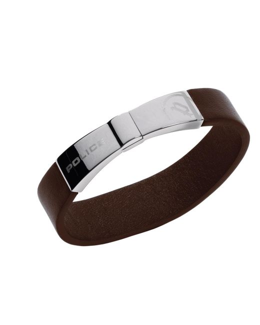Police Brown "Elapse" Leather Wrist Watch
