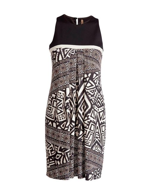 Conquista Zwarte Jersey Jurk Met A-lijn En Print Inkas in het Black