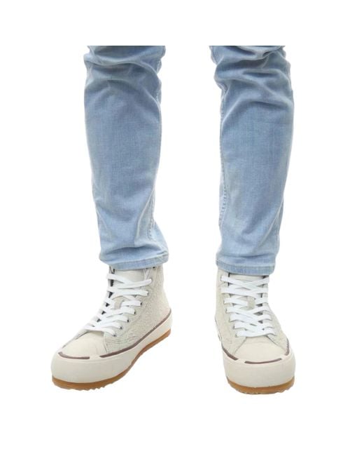 DIESEL Blue S-Principia-Mid-X Canvas Shoes High Top Sneaker for men