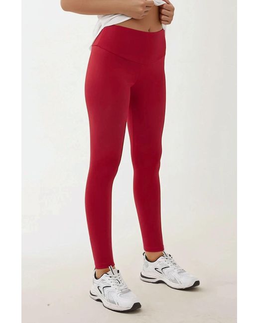 Hiccup Red High Waist Elastic Leggings