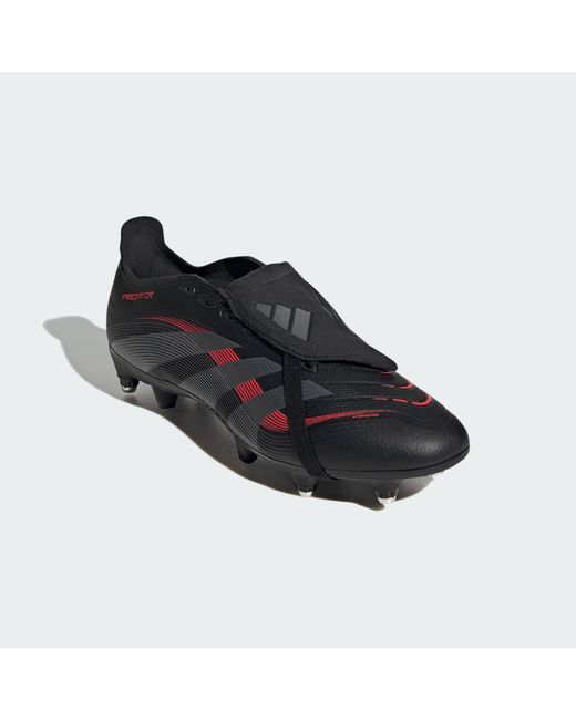 Adidas Originals Black Predator League Fold-Over Tongue Soft Ground Boots