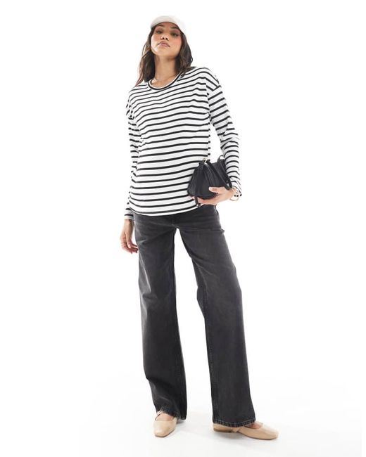 Mama.licious White Maternity Long Sleeved Waffle Jersey Top