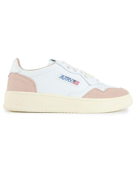 Autry White Medalist Low Trainers