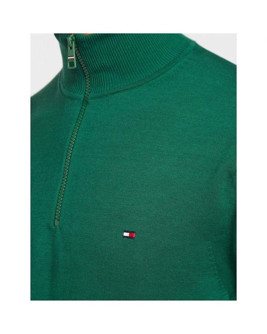 Tommy Hilfiger Men's 1985 Half-zip Pullover Jumper In Green voor heren