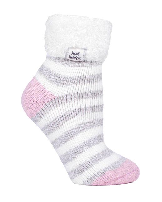 Heat Holders White Ladies Extra Fluffy Bed Socks For Lounging Around