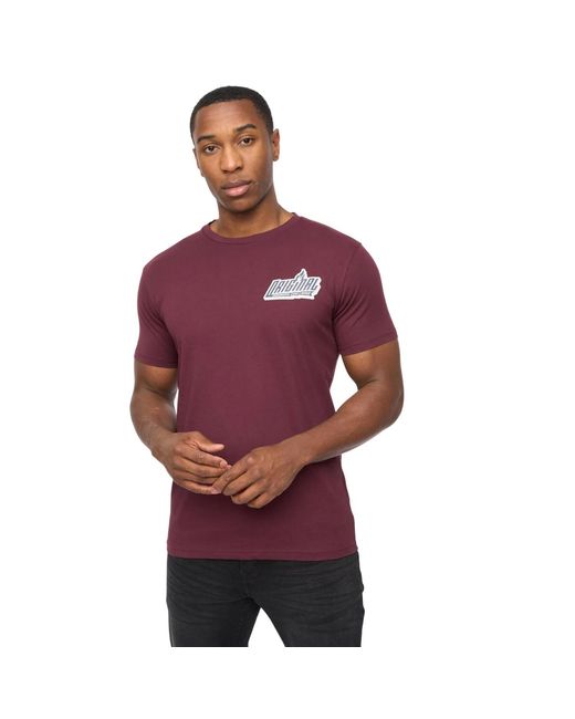 Crosshatch Red Jampstead T-Shirt (Rum Raisin) for men
