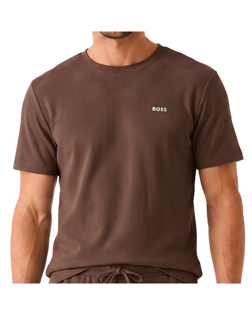 Boss Brown Short Sleeve Cotton T-Shirt 50535891 for men