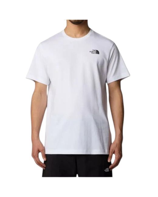 The North Face White Vertical Logo Ss T-Shirt Cotton for men