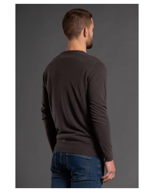 Kensington Eastside Gray V-Neck Long Sleeve Jumper for men