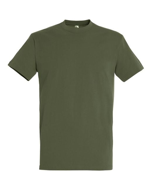 Sol's Green Imperial Heavyweight Short Sleeve T-Shirt (Army) for men