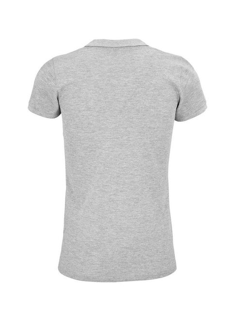 Sol's Gray Ladies Planet Marl Pique Organic Polo Shirt