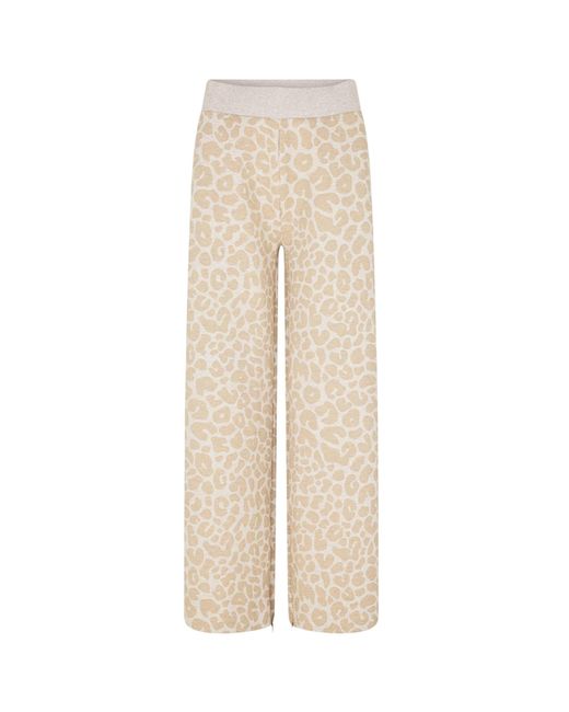 Boss Natural Ladies Leopard Print Wide Leg Lounge Pants