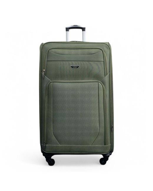 Infinity Leather Zachte, Lichtgewicht Nylon Extra Grote Reiskoffer Met 4 Wielen in het Green