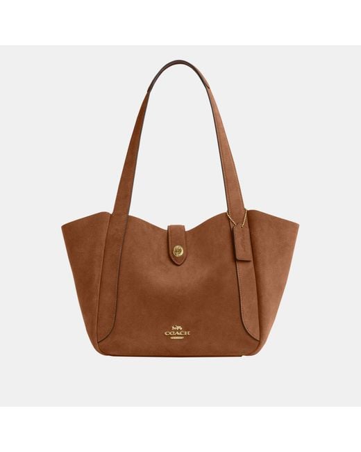 COACH Brown Hadley Turnlock Tote