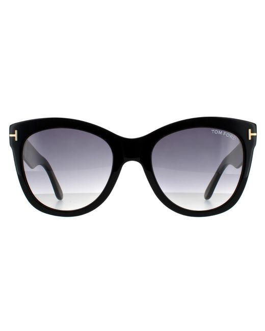 Tom Ford Black Cat Eye Shiny Smoke Gradient