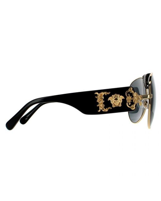 Versace Black Aviator Dark Sunglasses Metal for men