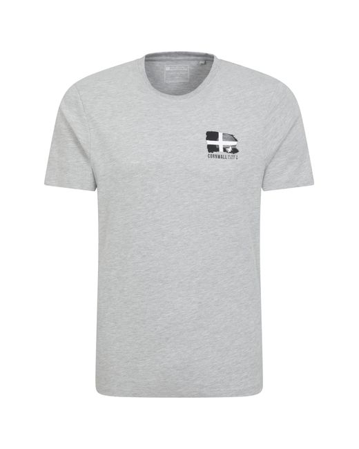 Mountain Warehouse Gray Regional Cornwall T-Shirt Breathable Casual Everyday Tee Cotton for men