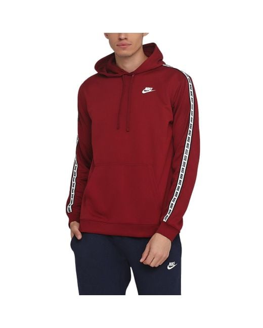 Nike Red Taped Sleeves Hoodie Cotton for men