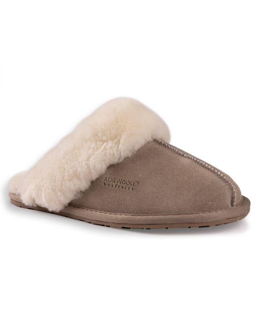 Aus Wooli Brown Australia Sheepskin Wool Shelley Slippers