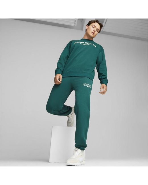 PUMA Green Team Sweatpants for men