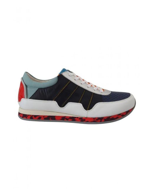 Dolce & Gabbana Blue Leather Sport Low Top Sneakers for men