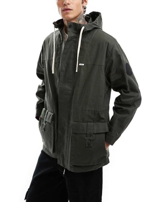 Parlez Black Drax Parka Jacket for men