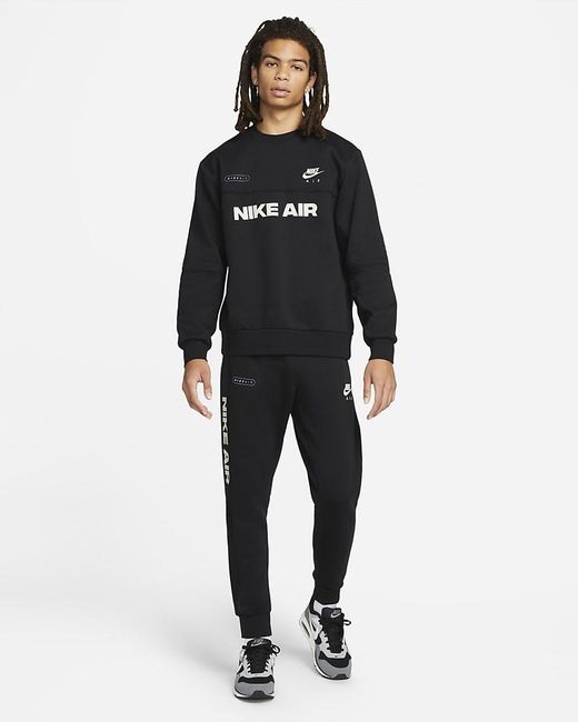 Nike Black Air Brushed Back Fleece Tracksuit Cotton for men