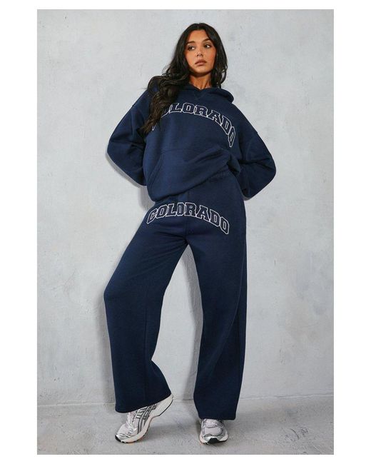 MissPap Blue Colorado Wide Leg Relaxed Jogger