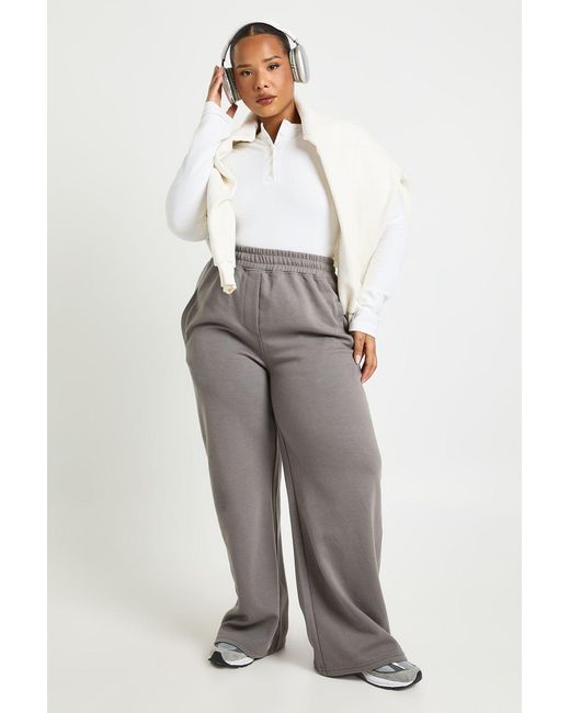 Boohoo Gray Plus Wide Leg Joggers