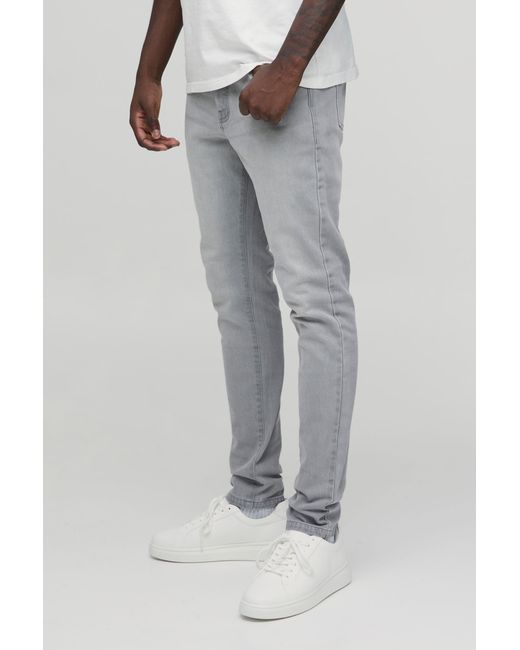 BoohooMAN Gray Basic Skinny Fit Jeans for men