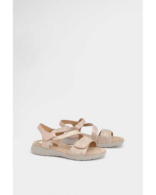 Good for the Sole Natural Whitney Textile Comfort Flat Sandals