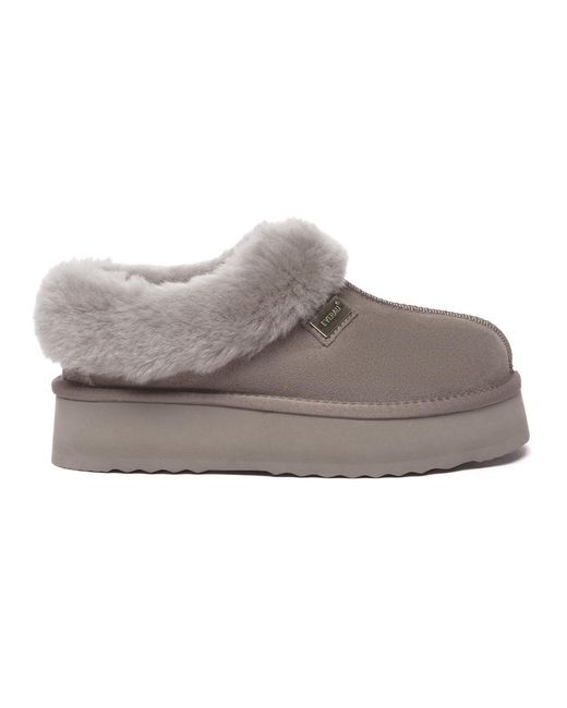 EverAu Australia Gray Ever Au Topknot Leather Slippers