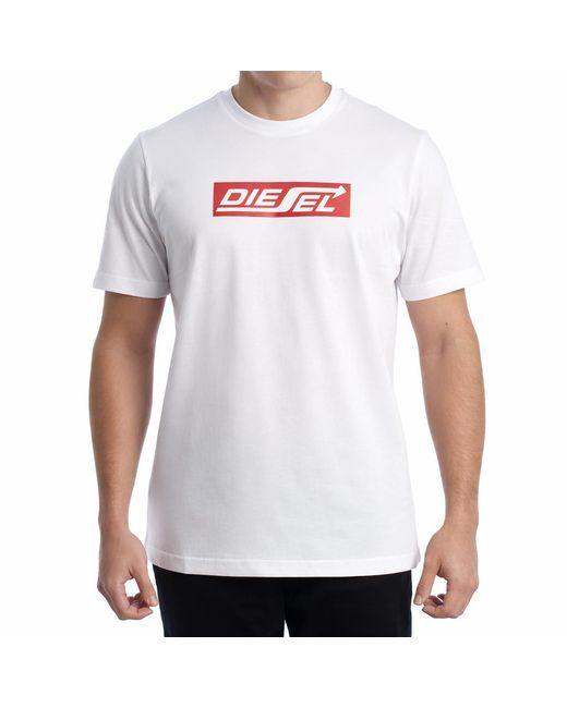 DIESEL White Short Sleeve Cotton T-Shirt A18996_Rpati for men