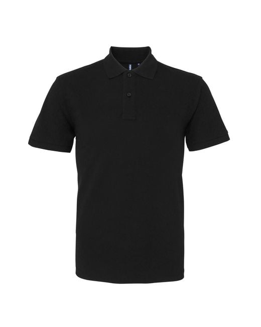 Asquith & Fox Black Organic Classic Fit Polo Shirt for men