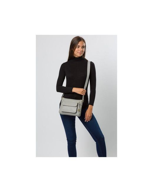 Pure Luxuries Gray 'Tindall' Leather Shoulder Bag