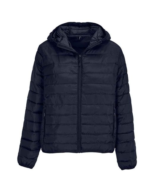 Sol's Blue Ladies Stream Hooded Padded Jacket (French)