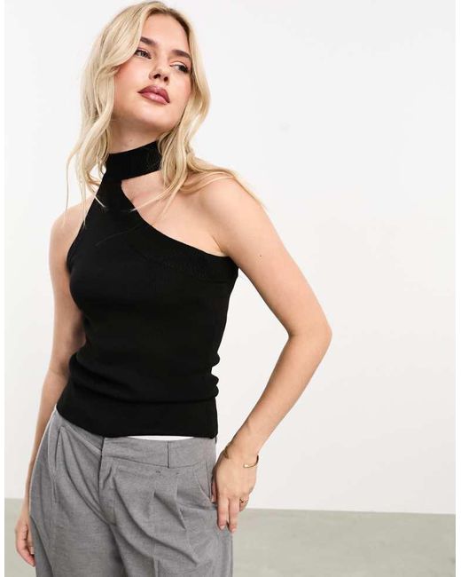 Pretty Lavish Black Cut-Out Knit Top
