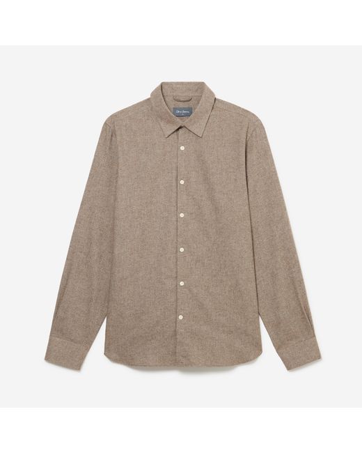 Oliver Sweeney Gray Taupe Morais Oxford Cotton Shirt