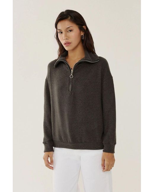 Hiccup Black Zipper Collar Sweatshirt