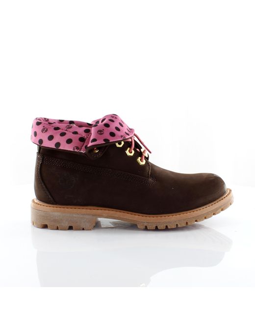 Timberland Red Authentics Roll Top Dark Leather Lace Up Boots 8136A Leather (Archived)