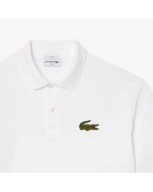 Lacoste White Fit L.12.12 Piqu¿ Badge Polo Shirt for men