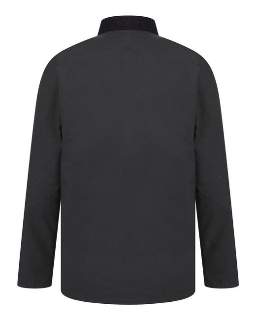 Kensington Eastside Black Cotton Wax Jacket With Corduroy Collar for men