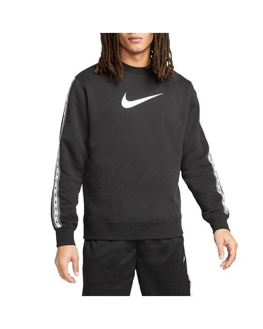 Nike Black Repeat Tape Fleece Sweatshirt for men