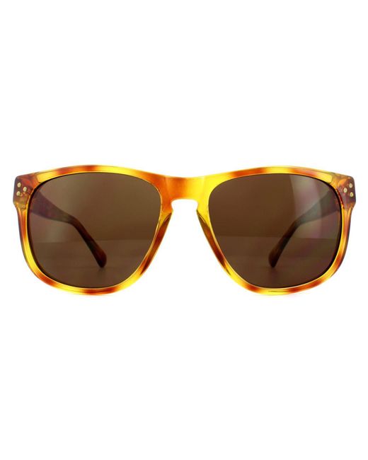 Guess Brown Rectangle Blonde Havana Gradient Sunglasses for men