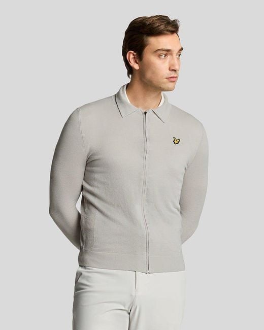 Lyle & Scott Golf Leichte Strickjacke Mit Kragen in Gray für Herren