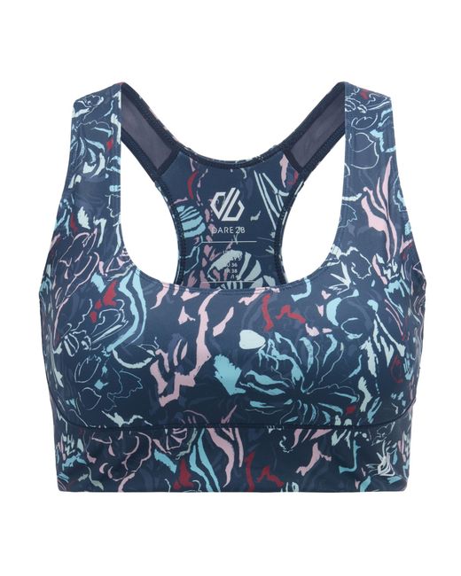 Dare 2b Blue Ladies Influential Printed Sports Bra (Multicoloured)