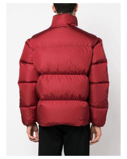 Palm Angels Red Logo-print Down-feather Padded Jacket for men