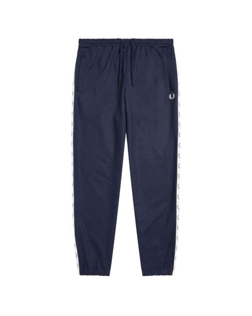 Fred Perry Blue Branded Taped Hem Carbon Sweatpants for men