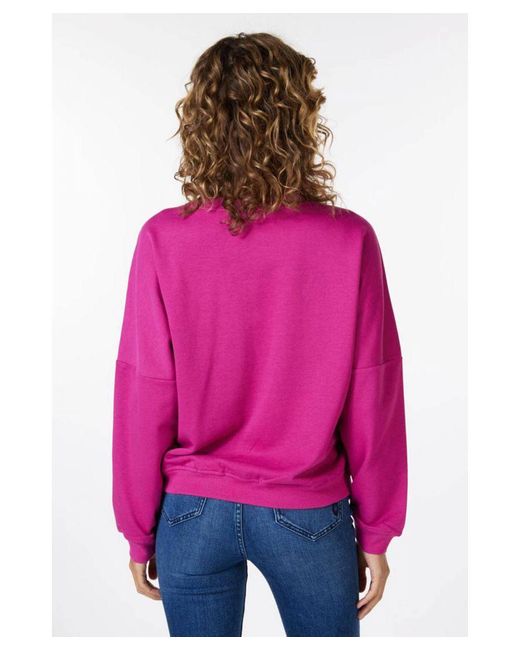 EsQualo Sweater Dreamer Met Tekst Paars in het Pink